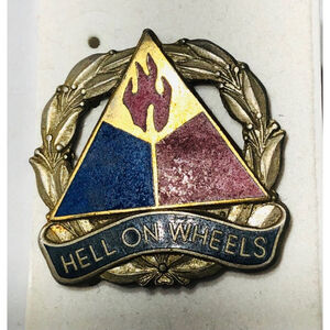 US Army 2nd Armor Division Ordinance Vintage Lapel Pin